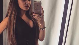 Girl in sexy dress on videochat