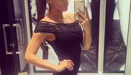 Girl in sexy black dress 