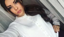 Girl in white blouse on chat